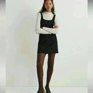 Madewell Wool-Blend Mini Dress in Pinstripe Size 10